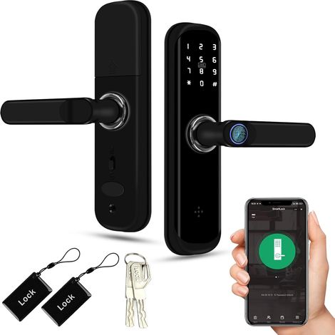Smart Door Lock, Fingerprint Door Lock with Keyboard and App Control, Keyless Door Lock, Auto Lock, Password (1/5)