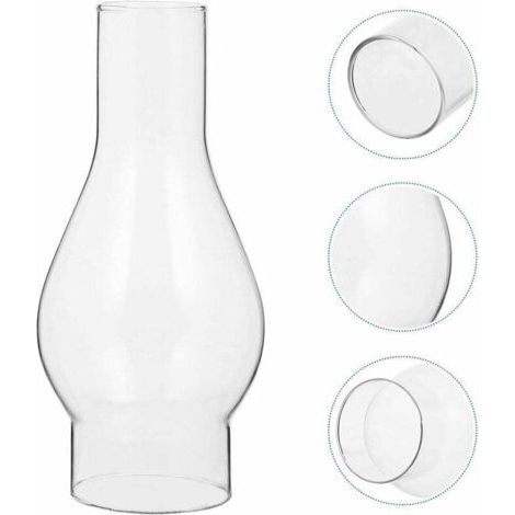 Abat-jour en Verre Transparent pour Lampe à Huile, Cheminée en Verre de Lampe à Pétrole, Abat-jour pour Lampe Kérosène, Accessoires Remplaçables (Size : Small)
