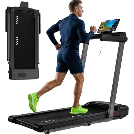 Tapis roulant con motore elettrico da 2,5 CV, design pieghevole, connettività Bluetooth, schermo LCD, velocità massima 6 km/h. (1/5)