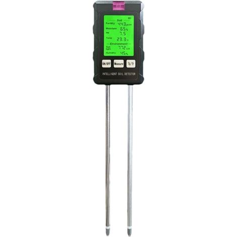 Testeur de Sol pour Jardin, humidimètre du Sol - Compteur numérique de température du Sol rétroéclairé pour l'entretien des Moniteur de Mesure du Sol 6 en 1 pour Le Jardinage, Outil de Test Complet (1/5)