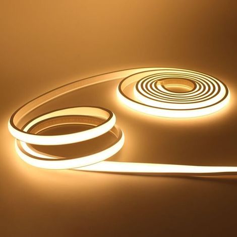Bandeau LED COB 220V, IP65 étanche Flexible néon LED Strip 288 Leds/m Bandes à LED Ruban pour DIY Chambre, Cuisine, Exterieur Maison Décoration. Blanc chaud,3M (1/5)
