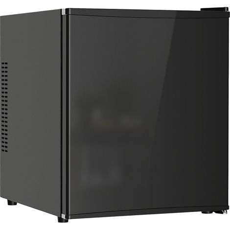 Mini Kühlschrank 44L Schwarz - Getränkekühlschrank für 46 Dosen, Kompaktkühlschrank mit Einstellbarem Thermostat, Freistehender Zimmerkühlschrank
