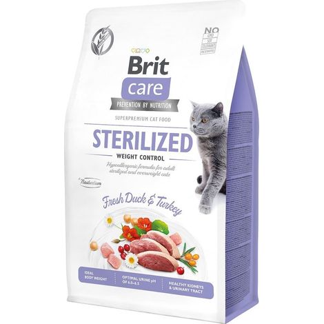 Brit Care Cat GF Sterilized: Alimento para gatos esterilizados, 2 kg