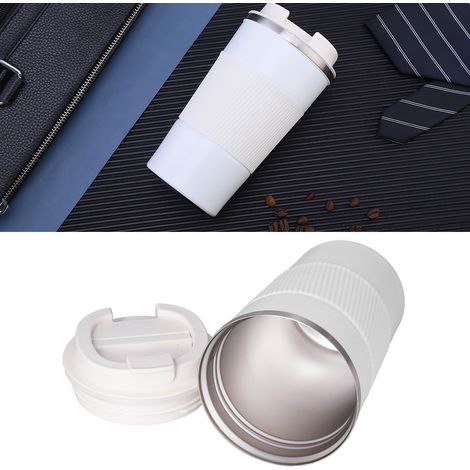 Mug isotherme en acier inoxydable 304 sous vide, mug portable pour voiture et sports de plein air, blanc, 380 ml, mug isotherme avec motif petit ange et tasse en polypropylène. (1/5)