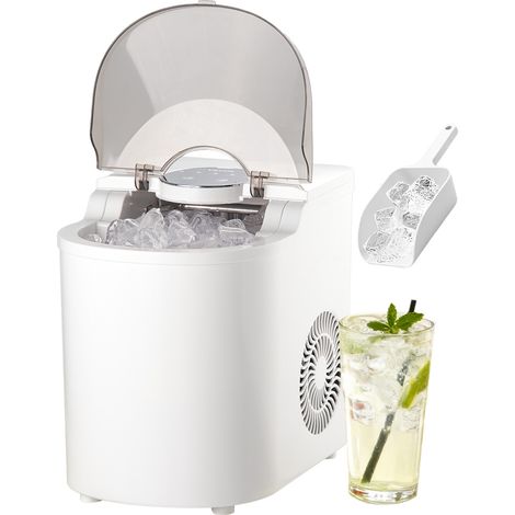 VEVOR Tisch-Eiswürfelmaschine, 7 Eiswürfel in 6 Minuten, 11,8 kg pro Tag, selbstreinigendes Gerät mit Eisschaufel, Eiswürfelmaschine mit 2 Größen von Kugeleis für Zuhause Küche, Büro Bar Party (1/5)