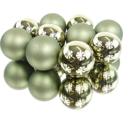 Decoris® Christbaumkugeln Rosemary grün Ø 6 cm 10er Pack - Glas (1/3)