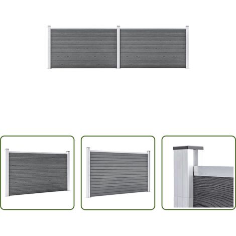 WPC-Zaun - Gartenzaun WPC 353x106 cm Grau