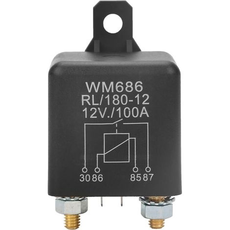 WM686 12VDC Starter Relay, Nagares MR24 12V RL 100A 4-Pin On/Off Car Starter Relay Heavy-Duty Automatic Switches for Battery Control (1/5)