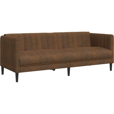 Canapé à 3 places,Sofa pour Salon,Banquette marron similicuir daim CFW882382 (1/5)