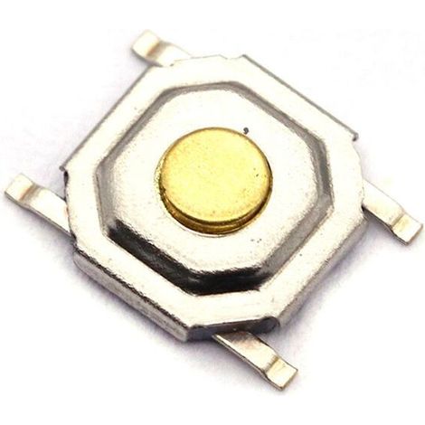 4000 unidades SMD 4 x 4 x 1,6 mm Micro interruptor pulsador táctil de 4 pines con cabezal de cobre