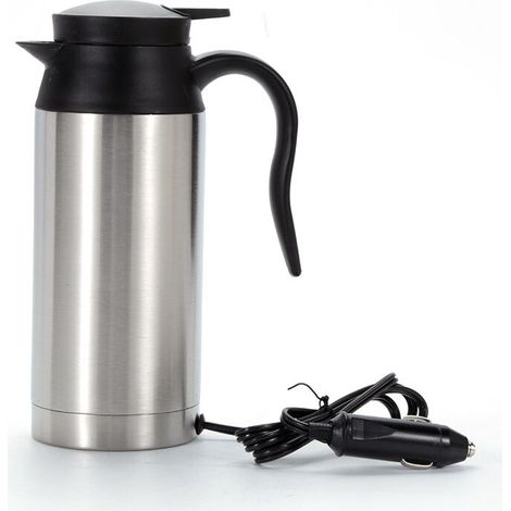 Bollitore elettrico da viaggio FOREHILL, bollitore elettrico portatile in acciaio inossidabile da 750 ml e 12 V per auto con tazza riscaldante in gomma per acqua calda (1/5)