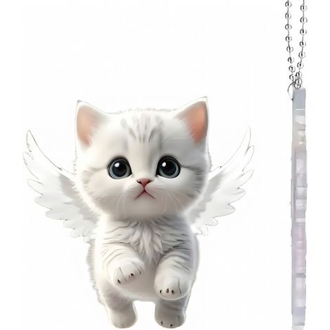 Colgante de acrílico gato alado para coche, 8 cm (1/5)