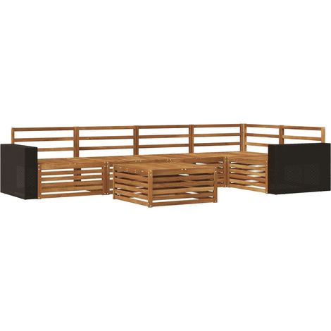 Outdoor Sofa Set 6 pcs Natural Solid Acacia Wood vidaXL (1/5)