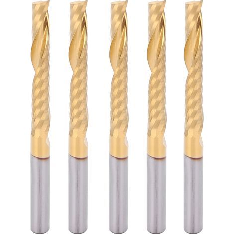 Stück einschneidige Spiralfräser 4x28x50mm aus Hochgeschwindigkeitsstahl (HSS), titanbeschichtet (1/5)