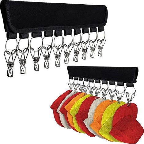 Portable en plastique casquette de baseball organisateur cintre chapeau Clip placard cintre chapeau Rack placard stockage cintre chaussettes 1 pièces (se réfère uniquement au cintre, les autres articl (1/5)