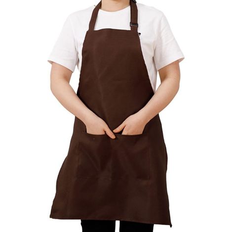 Tablier de chef avec poches en nylon robuste pour cuisine, barbecue, jardinage, réglable, unisexe, 73 x 60 cm, rouge (1/5)