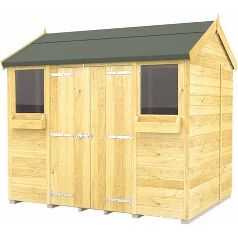 8 x 8 Feet Apex Summer Shed - Wood - L243 x W231 x H217 cm