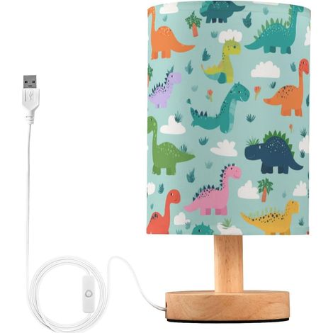 Kcldeci Lampe de chevet dinosaure dessin animé pour chambre à (1/5)
