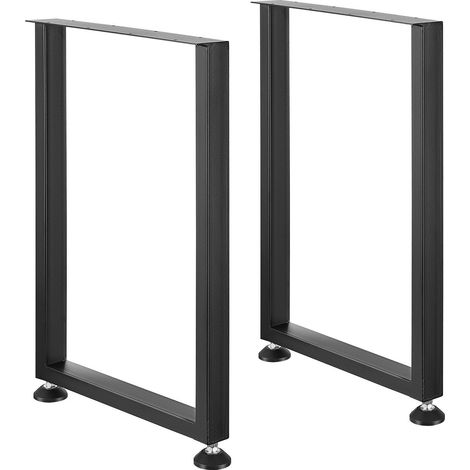 Pieds de meuble réglables 711,2 mm en acier renforcé, lot de 2, charge 453,6 kg, installation rapide, couleur noire. (1/5)