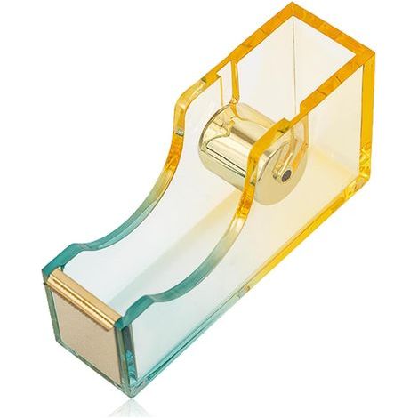 CCYKXA Desktop Tape Dispenser - With Non-Slip Base - Large Clear Acrylic Tabletop Dispenser - For Office, School, Home (1/5)
