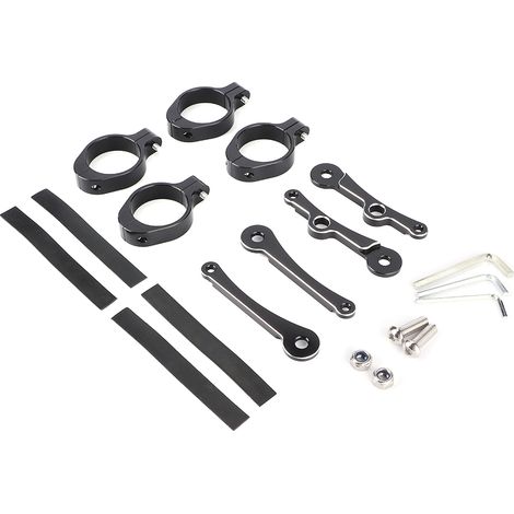 Support Moto Phare Bracket 1.5-1.6in, Fixation Fourche pour Projecteur Clignotants Yamaha, Noir, Kit de Montage (1/5)