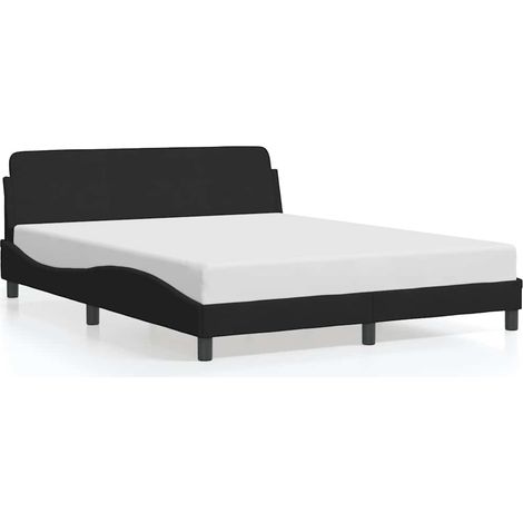 Lit double Lit adulte Cadre de lit Dover noir 160x200 cm velours (1/5)