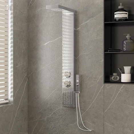 Shower Panel System Stainless Steel Square vidaXL