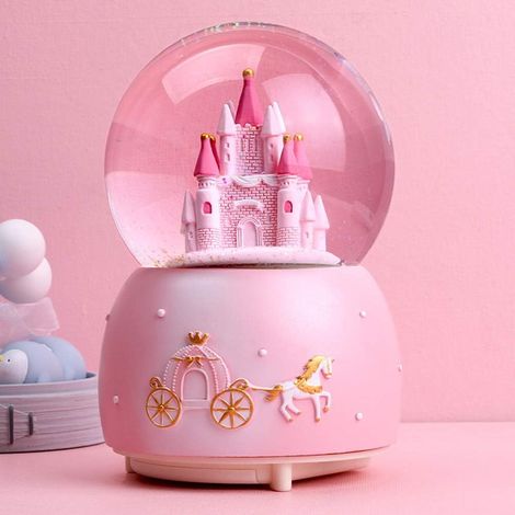 Boule de Neige Musicale - Veilleuse LED à Dégradé - Chute de Neige Automatique - Forme de Château - Décoration Intérieure - 1 Pièce (1/5)