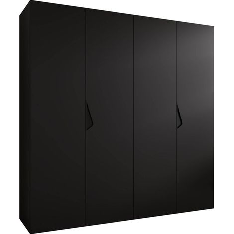 Armoire Hartford 620, Noir, 202x200x52cm, Portes d'armoire: Avec des charnières, Nombre d'étagères: 0 (1/5)