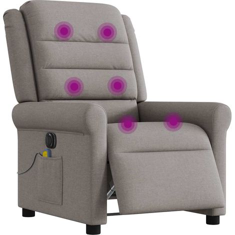 Maison Exclusive - Massagesessel Elektrisch Taupe Stoff