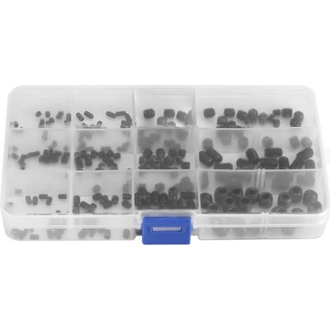 [Jeu de vis hexagonales] [Set de 240 pièces] [Vis à tête Allen] [Carbon Steel Noir] (1/4)