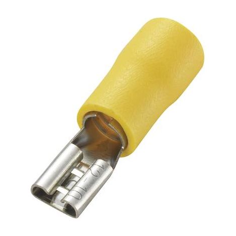 COSSE CLIP 4.8 MM X 0.5 MM TRU COMPONENTS FDD5.5-187 180 ° PARTIELLEMENT ISOLÉ JAUNE 50 PC(S) 1572191 (1/4)