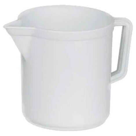 Pichet doseur gradue' en polye'thyle'ne de 1 litre pot blanc avec anse