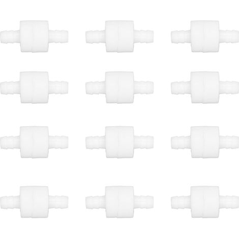Lot de 12 clapets anti-retour unidirectionnels en PE haute température résistant à la corrosion, à ressort, pour l'industrie, 8 mm/0,31 po (blanc) (1/5)