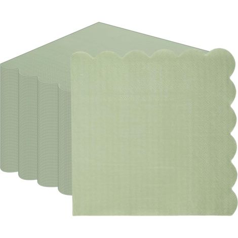 Lot de 100 serviettes de table vert sauge 33 x 33 cm élégantes de couleur unie Parfaites pour les mariages, anniversaires, cocktails et fêtes prénatales (1/5)
