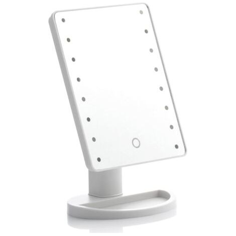 QORVA-Miroir de table tactile à LED, illumine votre visage et perfectionne votre maquillage, avec fonction miroir LED, design tactile et élégant (1/5)