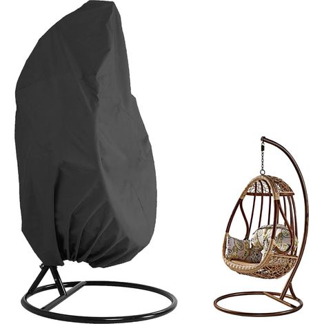 Oxford 210D hanging armchair cover, waterproof windproof, 190x115 cm, black (1/4)