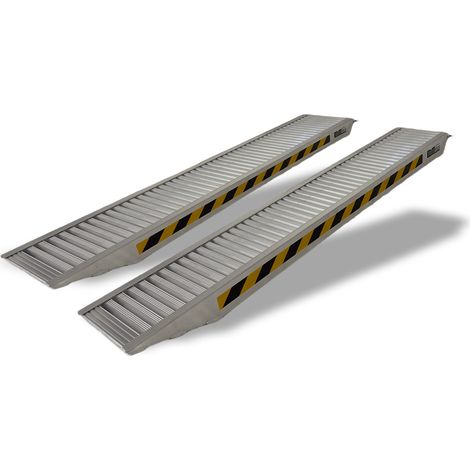 TRUTZHOLM 2 x Schwerlastrampen 212cm Traglast 3800kg/Paar Alu grau geriffelt Rampen Verladerampen (1/5)