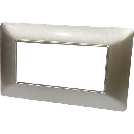 Placchetta per interruttore a 4 posti silver cassetta 504 compatibile con btcino matix supporto cover (1/2)