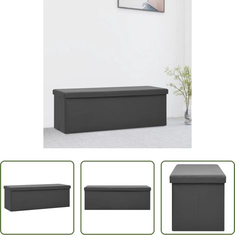 Stauraum - Faltbare Sitzbank mit Stauraum Grau PVC (1/5)