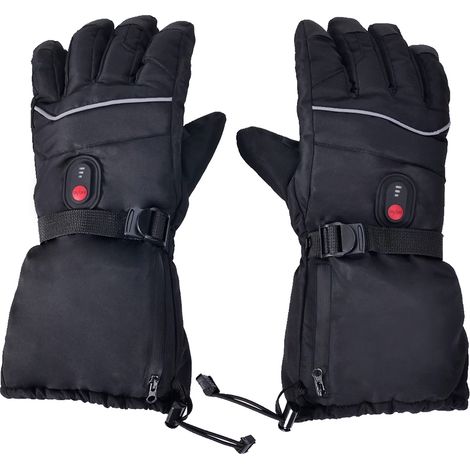 Gants chauffants USB étanches avec écran tactile et 3 niveaux de température pour hommes et femmes, idéaux pour l'hiver, l'intérieur et l'extérieur (moto, randonnée, camping). (1/5)