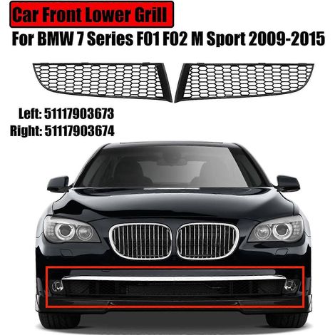 Für BMW 7er F01 F02 M Sport 2009-2015 Frontstoßstange Unterer Kühlergrill Offener M-Kühlergrill Wabenmuster Links Rechts 51117903673 51117903674--Links