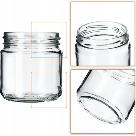 KADAX 50er-Set kleine Marmeladengläser, rund, 200 ml, Durchmesser: 66 mm, für Honig und Gewürze, luf