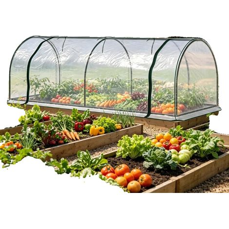 Serra a tunnel da giardino, dimensioni 3 x 6 metri, realizzata in polietilene di alta qualità e resistente, con protezione UV e design resistente agli agenti atmosferici, adatta a vari tipi di piante. (1/5)
