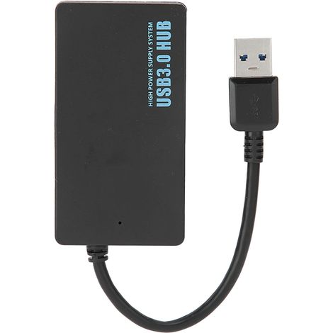 4-Port-USB-3.0-Hub, gute Wärmeableitung, High-Speed-Übertragung mit 5 Gbit/s, USB-3.0-Splitter, schwarze Dockingstation (1/5)