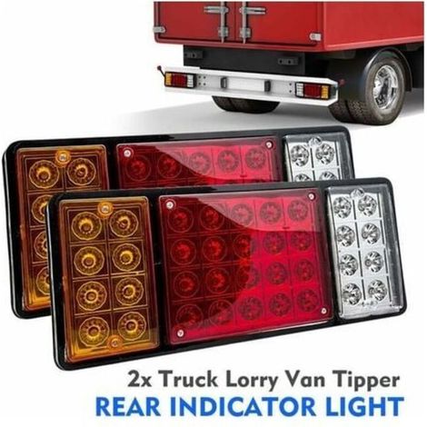 Juego de 2 luces traseras de 12 V y 36 LED para coche, intermitentes de freno para camión, remolque, caravana, furgoneta -Crezuo