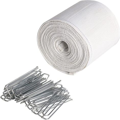 Crochets métalliques à quatre branches pour rideaux, ruban adhésif en tissu de haute qualité, 6 mètres, crochets à quatre pattes, ensemble de 15 pièces, accessoires pour rideaux. (1/5)