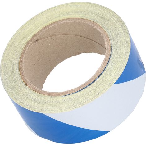 Ruban de signalisation réfléchissant de sécurité 5 cm x 30 m, rayures bleues et blanches, bandes de sécurité (1/5)