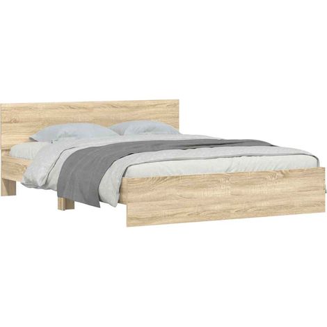 Bed Frame without Mattress Sonoma Oak 140x200 cm vidaXL