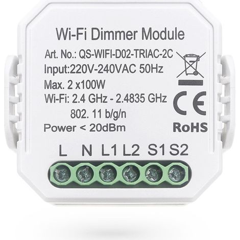 Tuya Modulo Dimmer Wifi a 2 Canali (1/5)